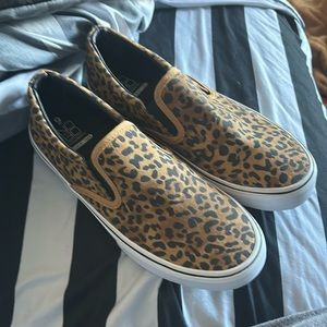 Cheetah print slip on shoes